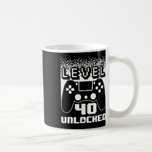 40th Birthday For Men Level 40 Unlocked Gamer 40 Y Coffee Mug