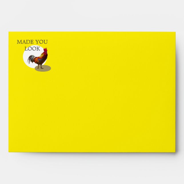 40th Birthday Fun Chicken Rooster Male Envelope (Front)