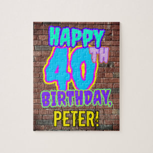40th Birthday ~ Fun, Urban Graffiti Inspired Look Jigsaw Puzzle