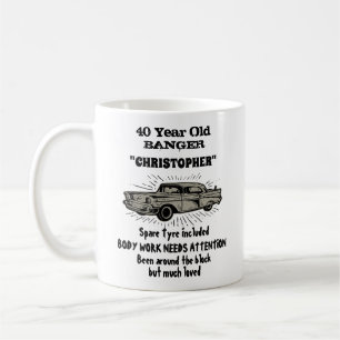 40th Birthday Funny Vintage Car Retro Celebration Coffee Mug