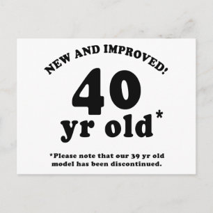40th Birthday Gag Gifts Postcard