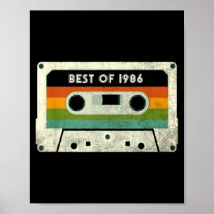 40th Birthday Gift 40 Years Old Men Women Retro Vi Poster