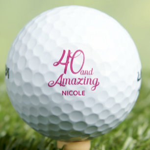 40th Birthday Gift for Daughter Pink Chic Keepsake Golf Balls