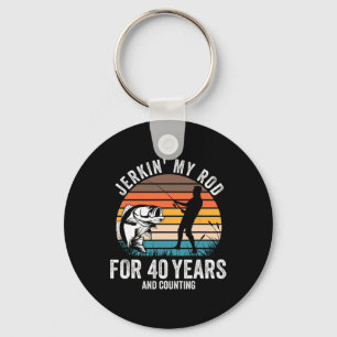40th Birthday Gift For Fisherman Men Funny Fishing Key Ring