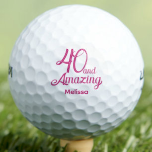 40th Birthday Gift for Mum Pink Script Golf Balls