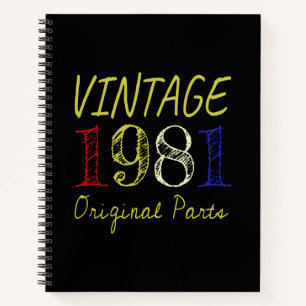 40th Birthday Gift Retro Vintage 1981 Notebook