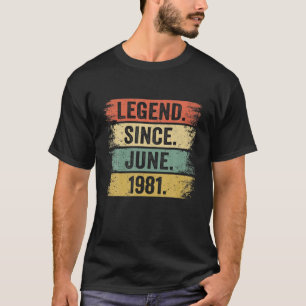 40Th Birthday Gifts For Him 1981, Vintage June Ret T-Shirt