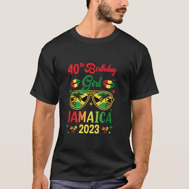 40Th Birthday Girl Jamaica Party Outfit Matching 2 T-Shirt (Front)