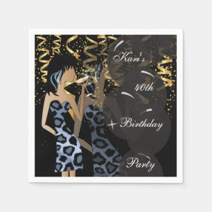 40th Birthday Girl Party Bash   Template   DIY Napkin