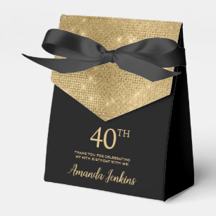40th Birthday Gold Thank You Favour Box