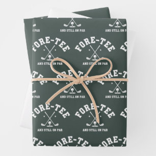 40th Birthday Golf 40th Birthday Gift Golfing  Wrapping Paper Sheet