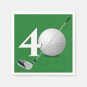 40th Birthday Golf Ball And Club  Napkin