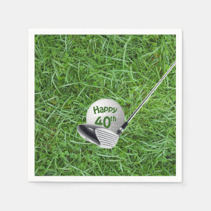 40th Birthday Golf Ball and Club Napkins