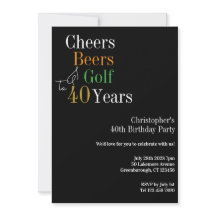 40th Birthday Golf Cheers Beers Party