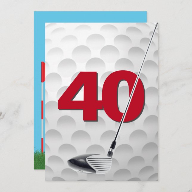 40th Birthday Golf Theme Party Invitation (Front/Back)