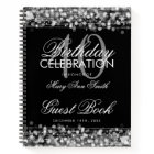 40th Birthday Guestbook Party Sparkles Silver