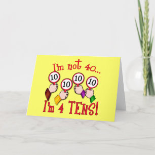 40th Birthday Humour T shirt Card