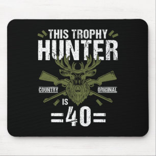 40th Birthday Hunting Duck Deer Hunter 40 Year Old Mouse Pad