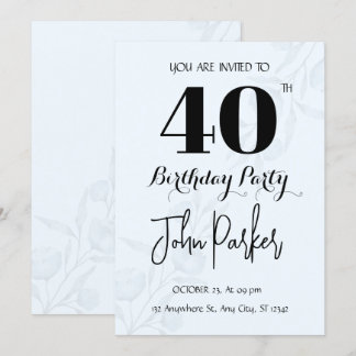 40th Birthday Invitation