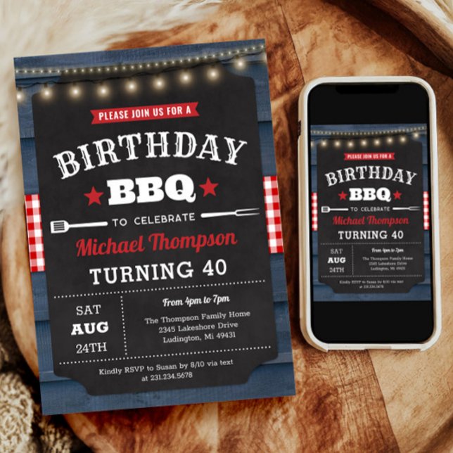 40th Birthday Invitation - Barbecue Party (40th Birthday Invitation - Barbecue Party)