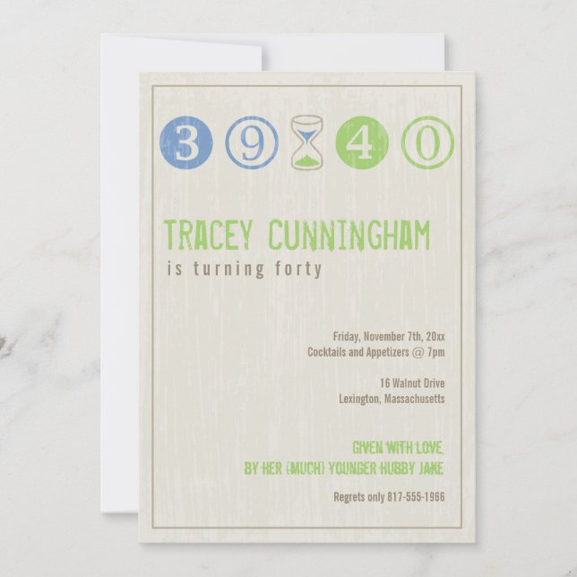 40th Birthday Invitation - Customise (Front)