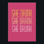 40th Birthday Invitation -Drink Drank Drunk<br><div class="desc">For all those fun loving gals headed over the hill and turning forty, love to hit the town, glass of wine with their humour intact, here's the perfect invitation to toast to! Personalise it by adding the honoree's name and invite your whole cranky crew for Cocktails. Just click the customise...</div>