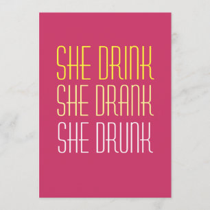 40th Birthday Invitation -Drink Drank Drunk