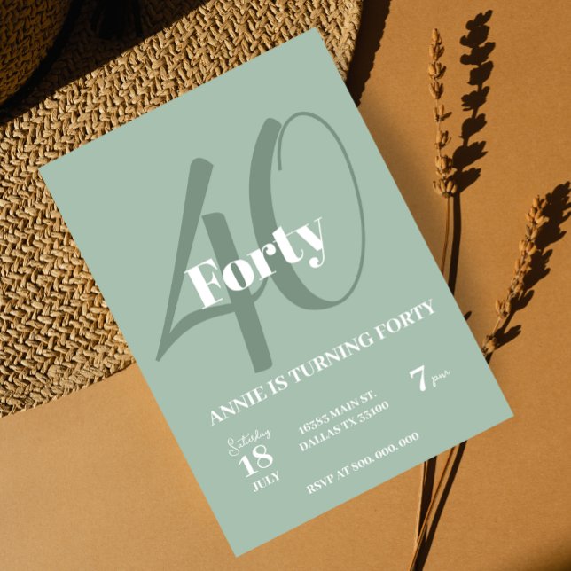 40th Birthday Invitation Elegant Party Modern (Creator Uploaded)