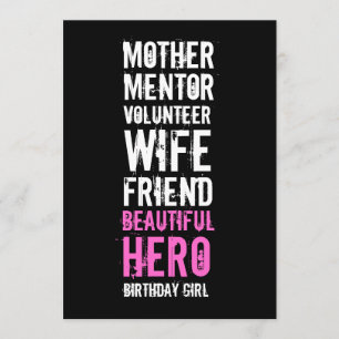 40th Birthday Invitation - Mum Volunteer Hero
