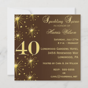 40th Birthday Invitations