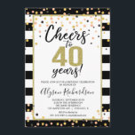 40th birthday invitations, black and gold confetti invitation<br><div class="desc">For more advanced customisation of this design,  simply select the "Customise It" button above!</div>