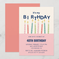 40th birthday invitations Funny Birthday Candle