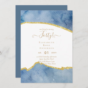 40th Birthday Invitations Glamour Girly Modern FUN