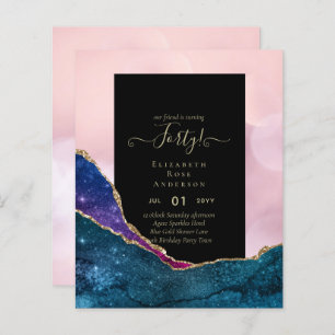40th Birthday Invitations Glamour Girly Modern FUN