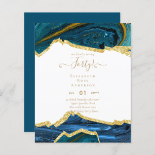 40th Birthday Invitations Glamour Girly Modern FUN