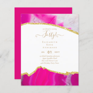 40th Birthday Invitations Glamour Girly Modern FUN