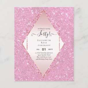 40th Birthday Invitations Glamour Girly Modern FUN Flyer