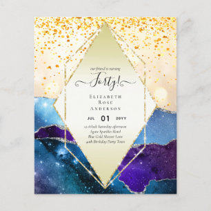 40th Birthday Invitations Glamour Girly Modern FUN Flyer