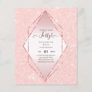 40th Birthday Invitations Glamour Girly Modern FUN Flyer