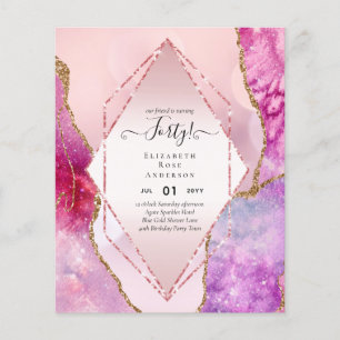 40th Birthday Invitations Glamour Girly Modern FUN Flyer