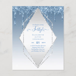 40th Birthday Invitations HER Girly Glamour Glitte Flyer