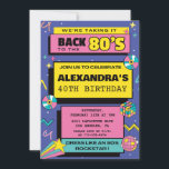 40th birthday invitations Throwback Party 80s<br><div class="desc">40th birthday invitations Throwback Party 80s</div>