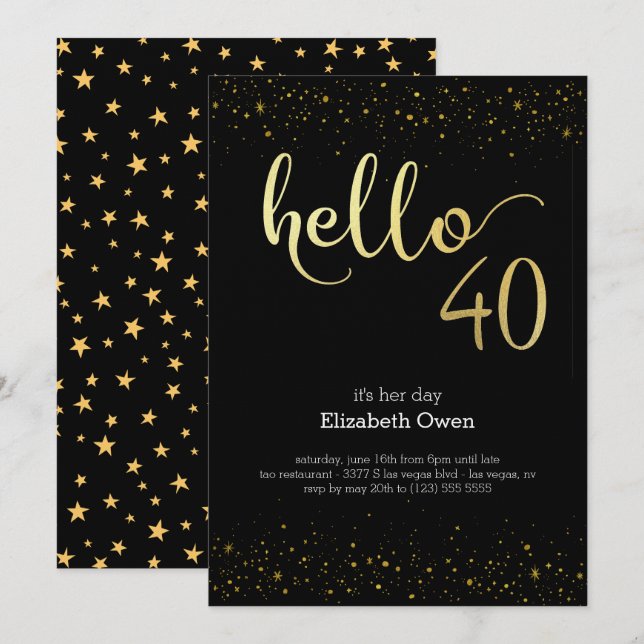 40th Birthday Invite (Front/Back)