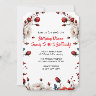 40th Birthday Invite Digital, Editable Template