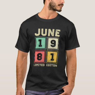 40Th Birthday June Vintage 1981 40 Years T-Shirt