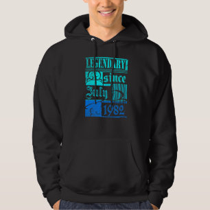 40th Birthday Legendary Since July 1982 Vintage Re Hoodie