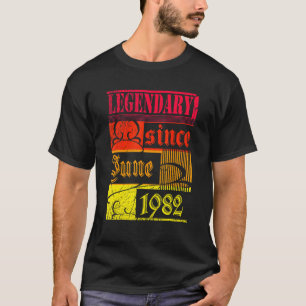 40th Birthday Legendary Since June 1982 Vintage Re T-Shirt