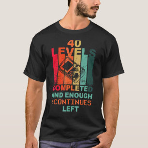 40th Birthday Level 40 Lcd Game Retro Vintage Game T-Shirt