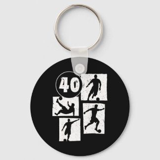 40th Birthday Man Woman Soccer Player Football 40  Key Ring