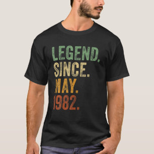 40Th Birthday May Born 40 Years Legend Since 1982 T-Shirt
